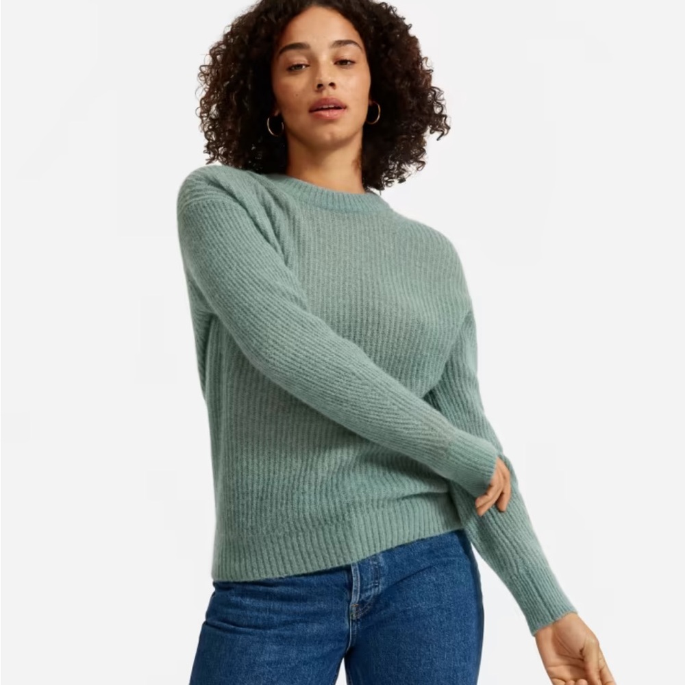 Everlane The Oversized Alpaca Crew in Pomona Green Size M